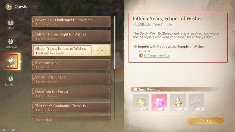 Fifteen Years, Echoes of Witches quest