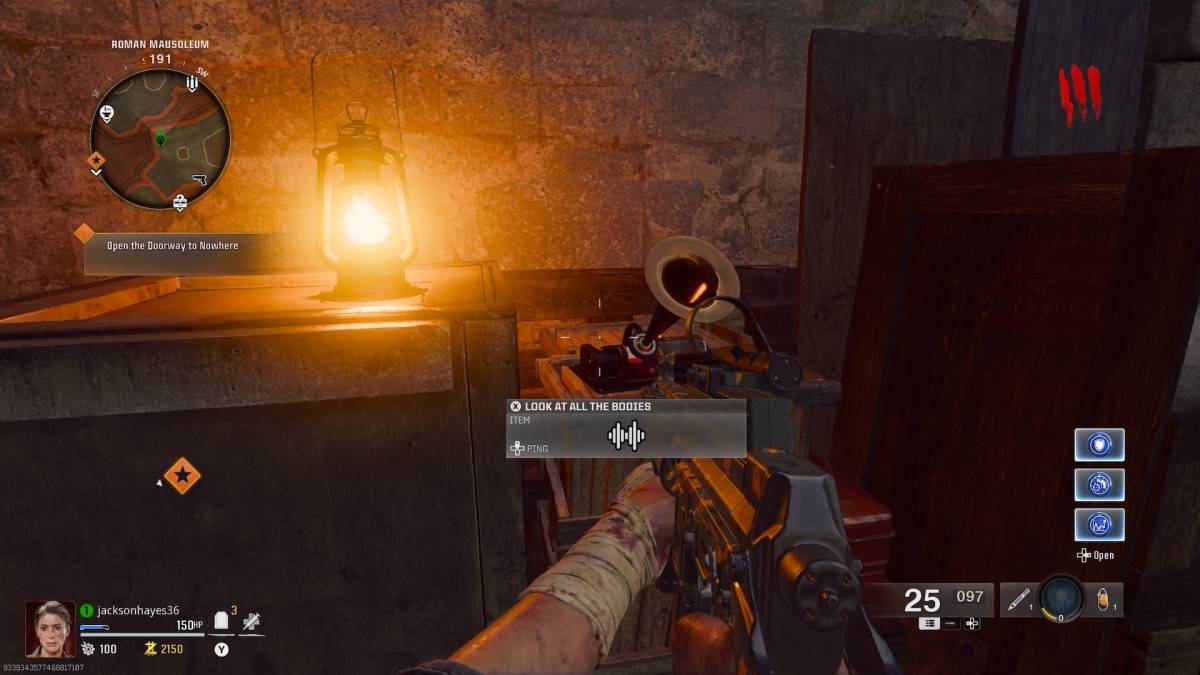 Log audio di dalam makam di Black Ops 6 Zombies.