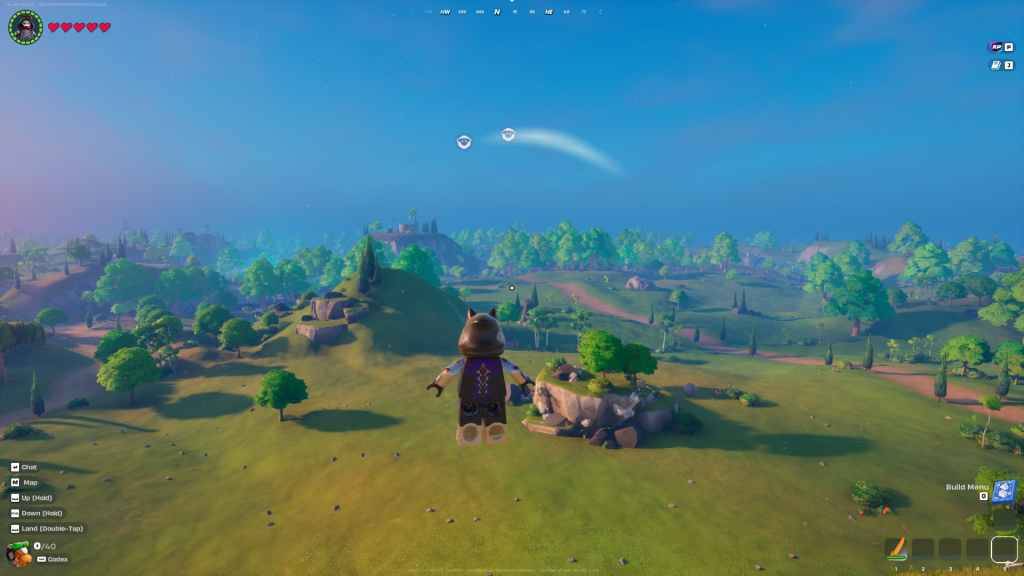 Lego Fortnite বিশ্বের আকাশ থেকে দৃশ্য