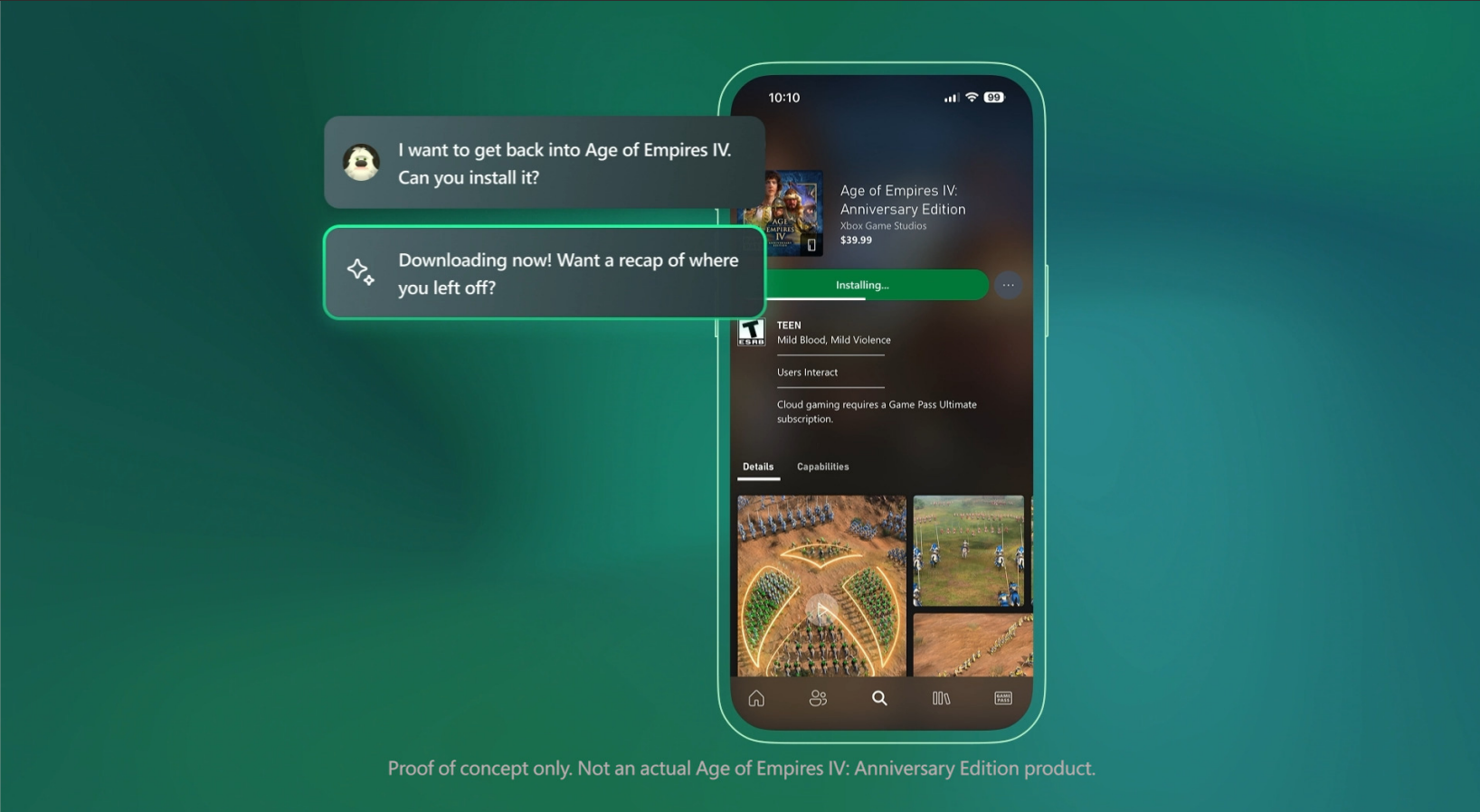 Microsoft Proof ng Konsepto ng Konsepto ng Copilot para sa paglalaro sa pagkilos.