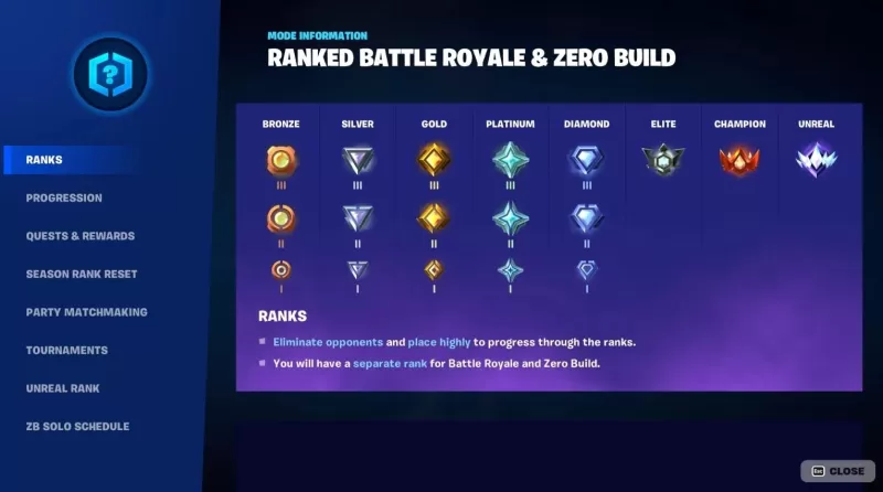 Hướng dẫn xếp hạng di động Fortnite - Tất cả các cấp bậc, phần thưởng và chiến lược