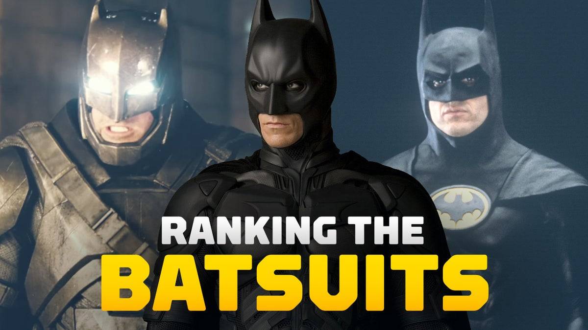 Side-by-side comparison of iconic batsuits through the decades