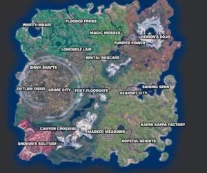 Fortnite Mobile Battle Royale地图指南 - 所有位置，NPC和Spawns