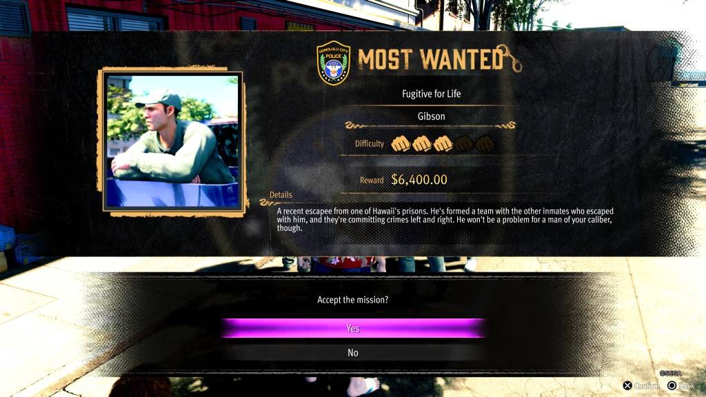 A tela de recompensa para obter fundos rapidamente como um dragão: pirata yakuza no Havaíi