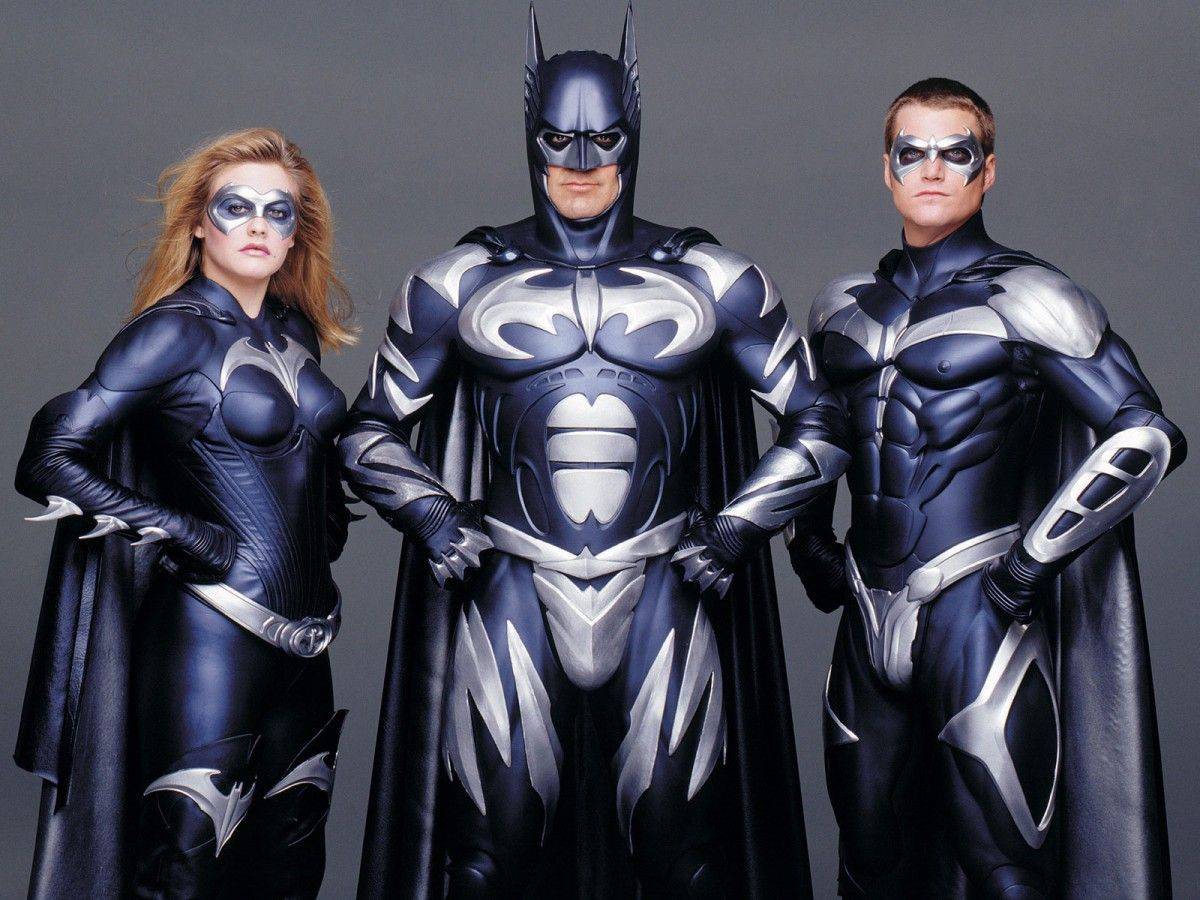 Close-up detail shots of various batsuit materials and textures