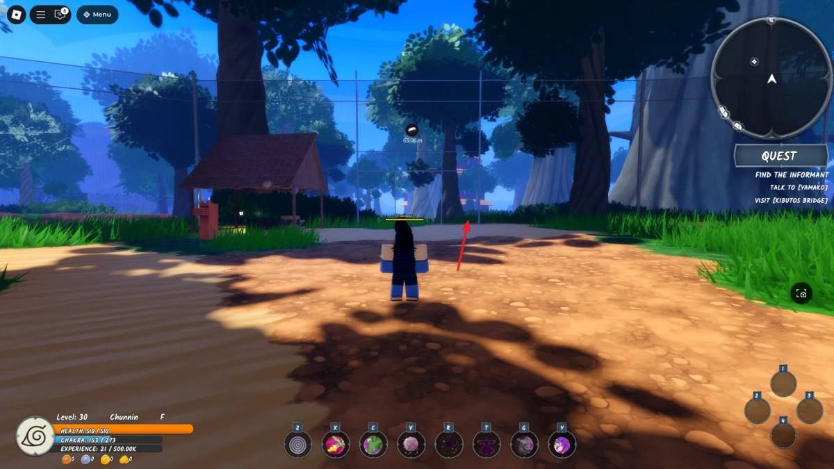 Ubicación de la entrada al bosque muerto en Ninja Time Roblox Experience