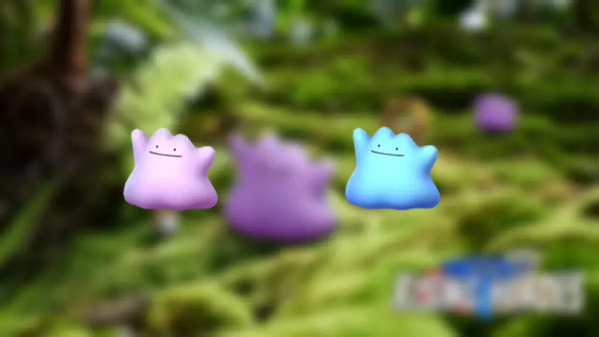 Ditto variocolor de Pokémon GO junto con su sprite normal