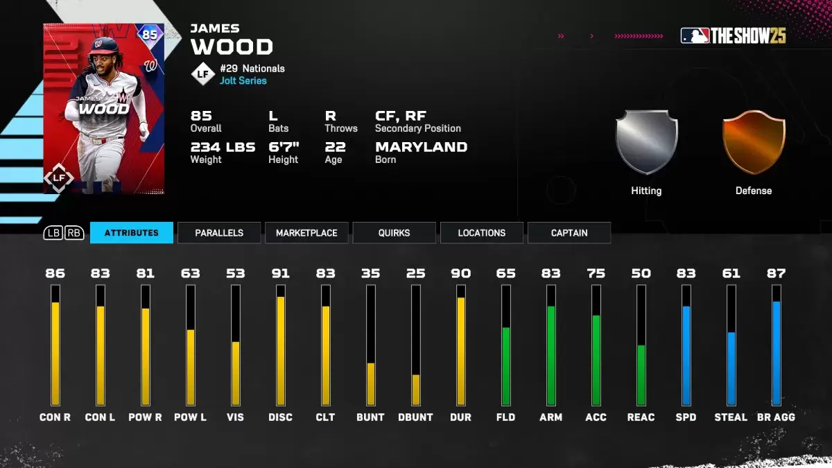 James Wood Diamond Dynasty ကဒ်ကို MLB တွင်ပြပွဲ 25